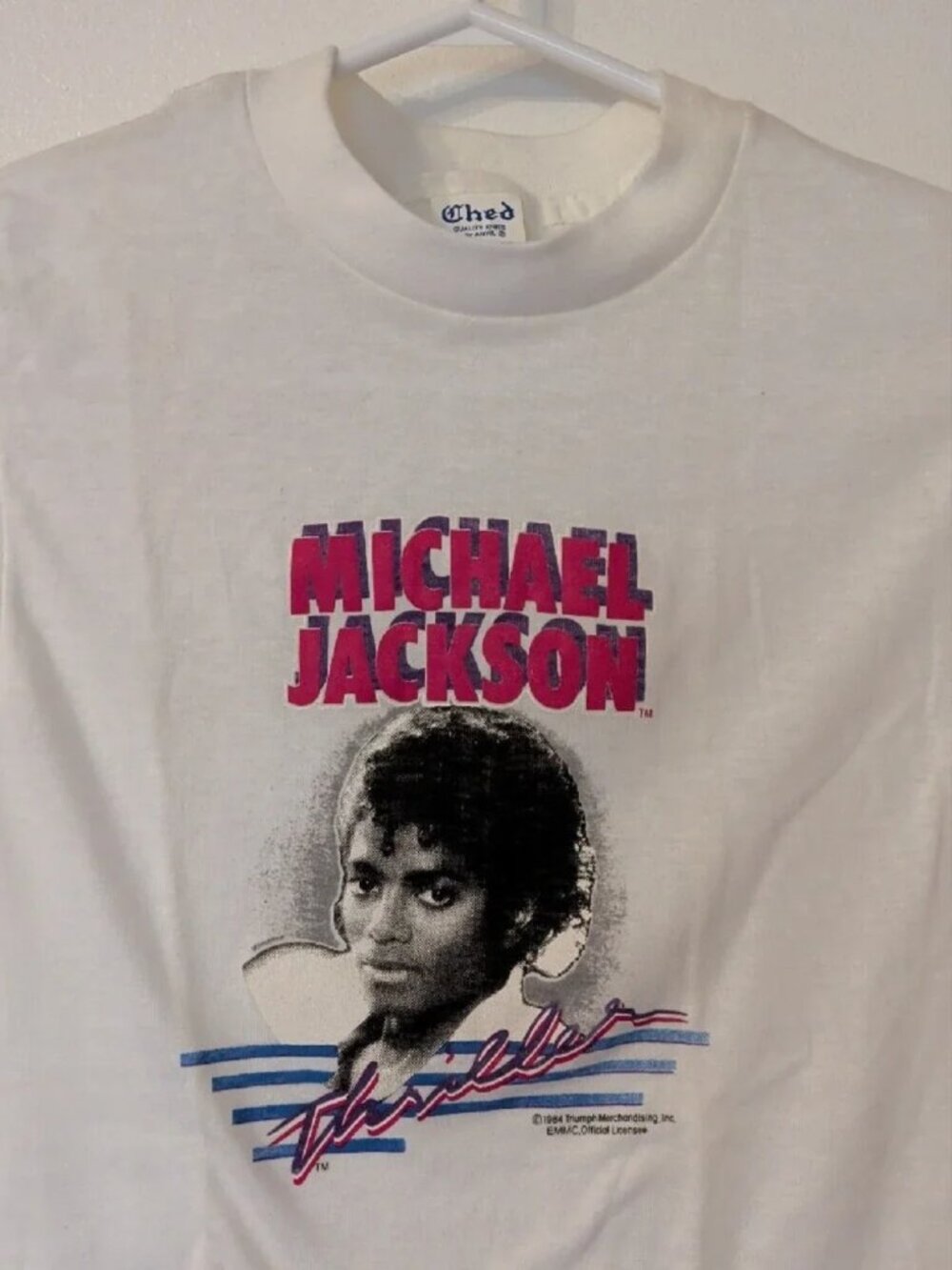 Vintage Michael Jackson “Thriller” 1984 Single‑Stitch Graphic Tee – Youth Large